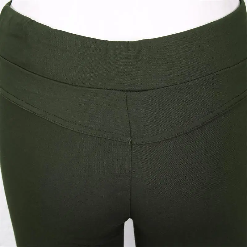 Новое поступление, женские повседневные обтягивающие стрейчевый облегающий штаны-карандаш с отверстиями, брюки, леггинсы армейский зеленый белый черный