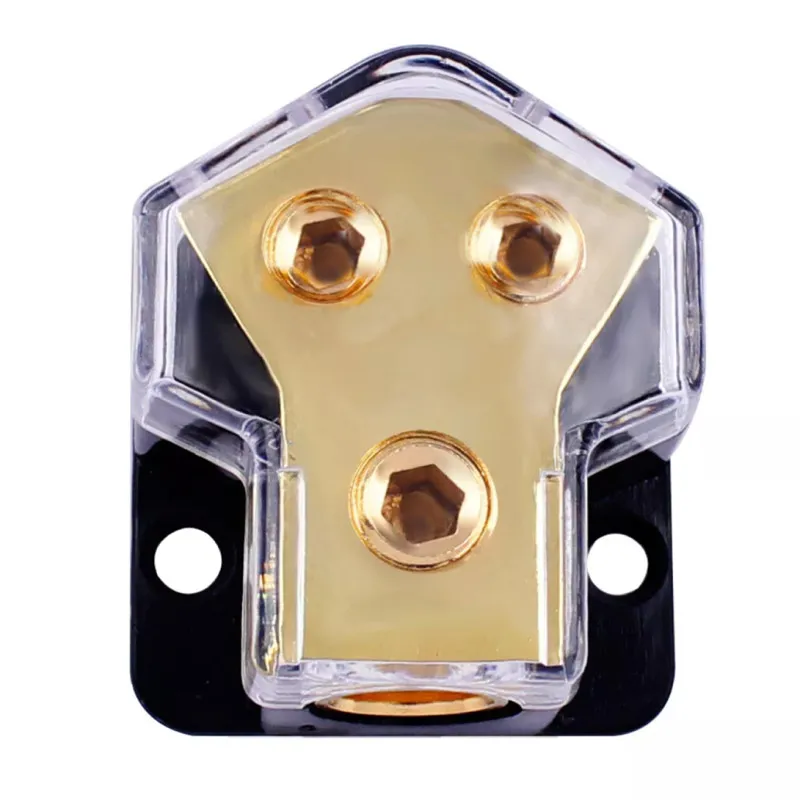 

Car Audio Power Supply Distribution 1*1GA In 2*4GA Out Block Splitter Power Ground Distribution