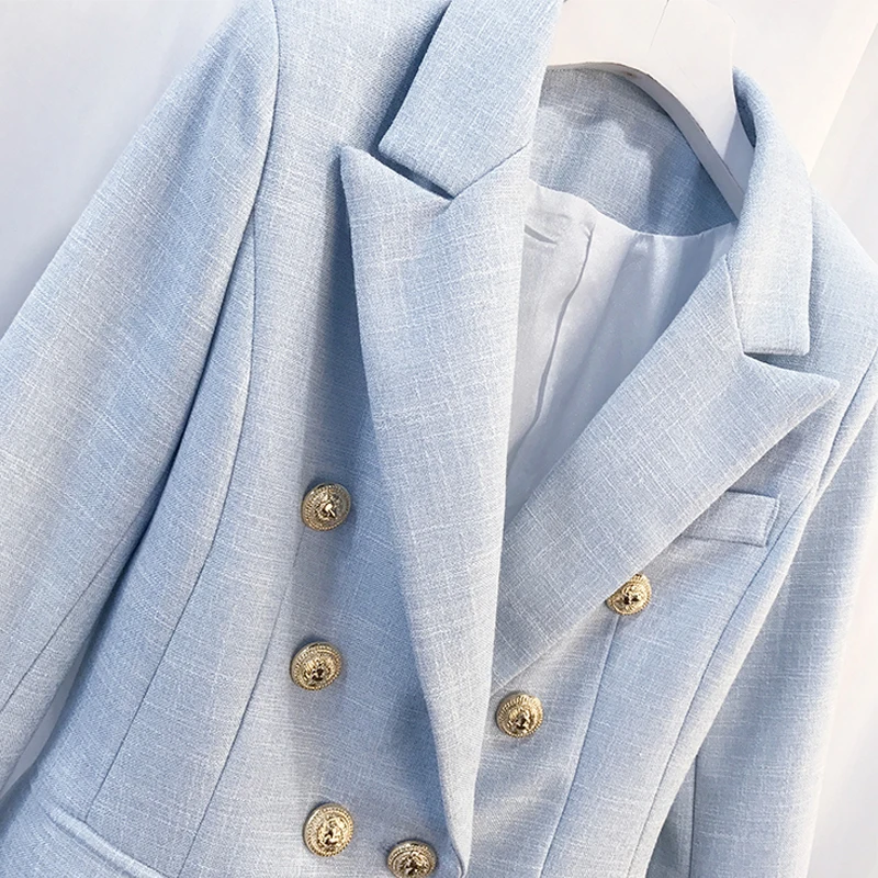 Blazer feminino HIGH QUALITY New Fashion 2017 Runway Designer Blazer Jacket Women's Lion Buttons Double Breasted Blazer Jacket Blazer feminino HIGH QUALITY New Fashion 2017 Runway Designer Blazer Jacket Women's Lion Buttons Double Breasted Blazer Jacket