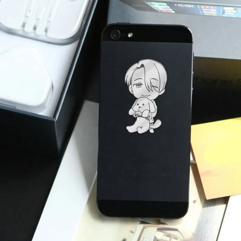 5pcs/lot YURI!!! on ICE Anime Metal Decal Stickers for Mobile Phone Laptop Sticker Scrapbook DIY Stickers