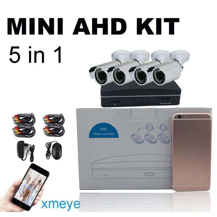 

CWH 4CH 1080N MINI AHD DVR KIT with 4PCS 2MP Bullet Outdoor AHD Camera Support Max 128G SD Card eSATA HDD 6TB BNC HDMI Output