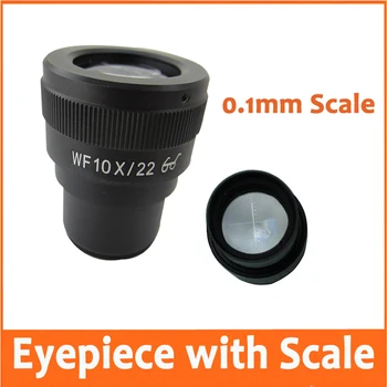 

1PC WF10X/22mm Zoom Adjustable Lab Stereo Biological Microscope High Eyepoint Eyepiece Lens 30mm with Reading Scale 0.1mm