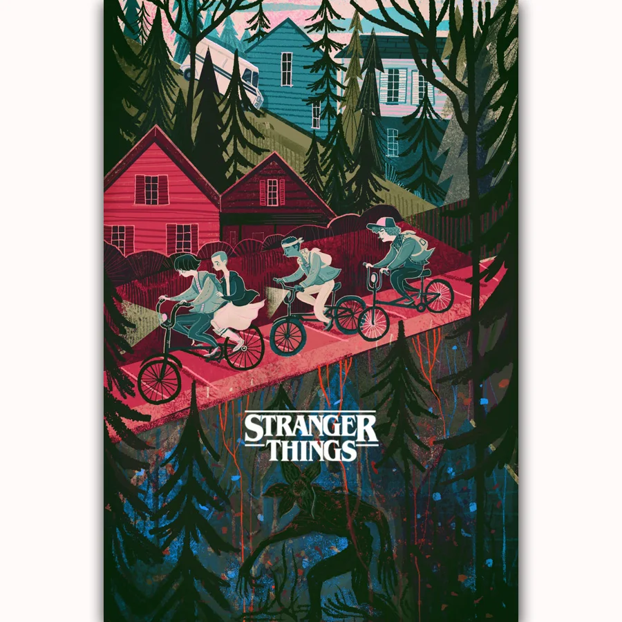 

MQ620 Stranger Things Collector's TV Series Season 1 2 Vintage Hot Art Poster Silk Light Canvas Home Decor Wall Picture Printing