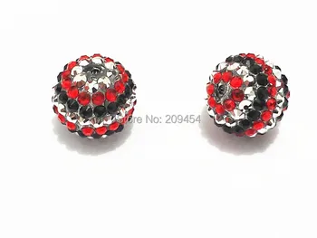 

Newest !! 22mm 100pcs/lot Red/Silvery/Black Stripe Resin Rhinestone Beads
