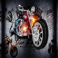 Beibehang пользовательские обои мотоцикл сломанная стена личность бар граффити обои ktv фон украшения дома 3d обои
