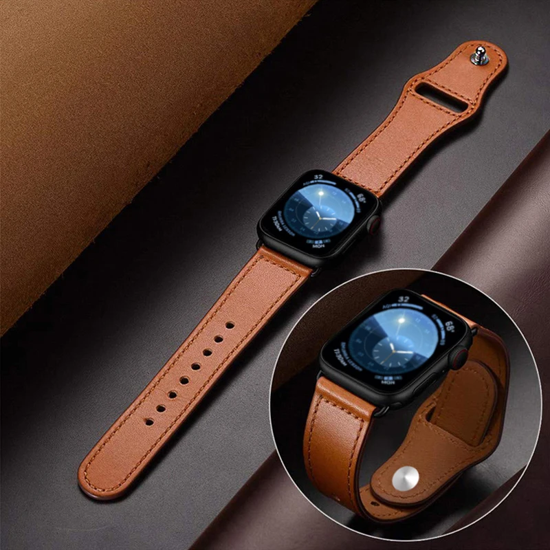 Genuine leather loop strap for apple watch band 42mm 44mm apple watch 4