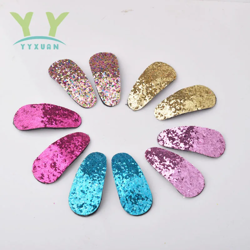 

YYXUAN 2 Pieces=1 pair Grils Hair Clips Small Glitter Snap Clip Little Girl Tiny Clips A5