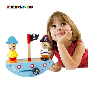 

1 Set Cartoon Creative Kids Gift Educational Game geometry Blocks 2 Pillar Wooden Block Toy