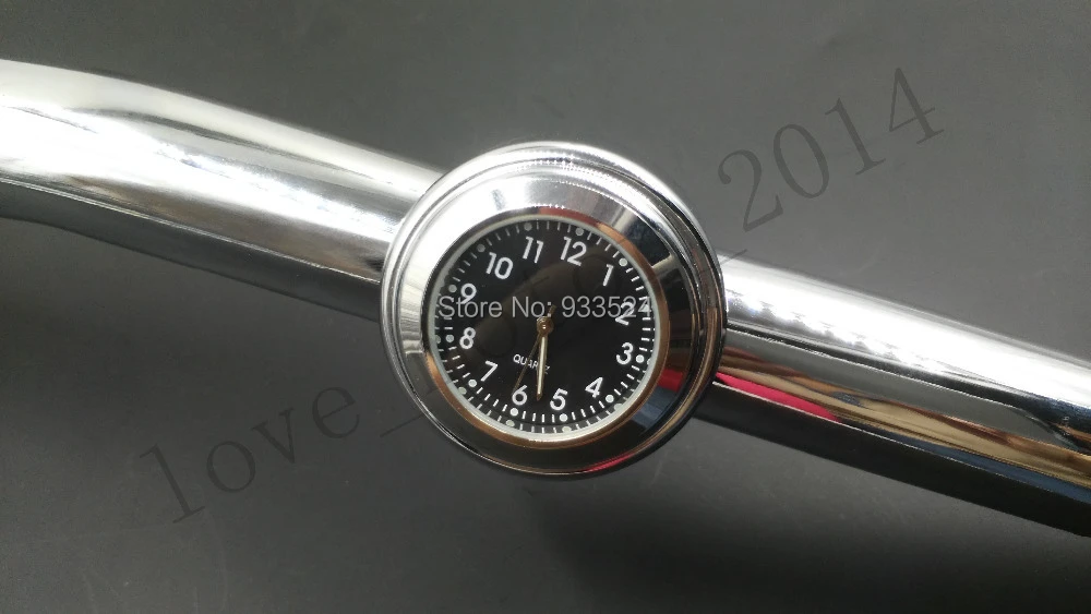 Universal Aluminum Mount Clock Waterproof Black Dirt Bike Chopper Motorcycle ATV