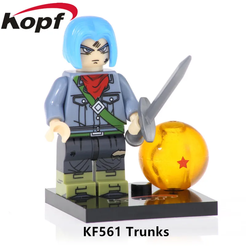 

KF561 Single Sale Buiding Blocks Z Dragon Ball Figures Trunks Burdock Majin Buu Trunks Broli Bricks Action Children Gift Toys