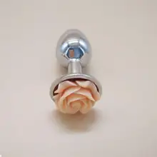 2019 Hot Colorful Rose Shape Metal Alloy Plug Stainless Steel Dildo Vibrator Jewelled Anal Butt Plug Sex Toys for Men Couples