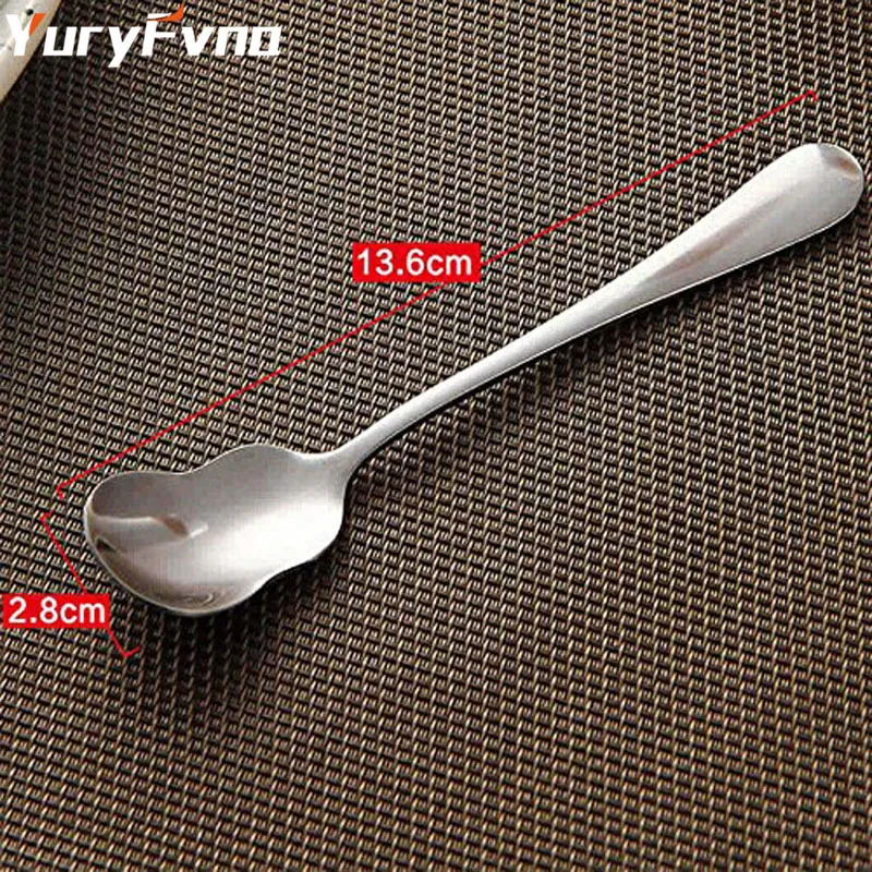 YuryFvna 6 шт./партия Нержавеющая сталь десерт мороженое ложкой Чай Ложка десертная