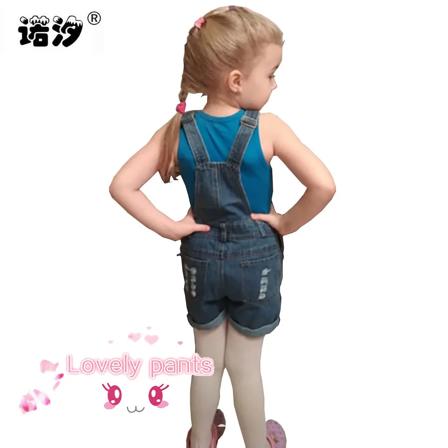 4-15 Y Mädchen Denim Overalls Frühling Sommer Mode Neue Kinder Kleidung Lässige Kinder strumpf hosen Solide Mädchen jeans kurze