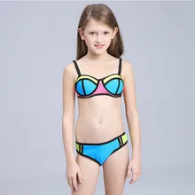 Бикини Детский купальник для девочек, купальник в стиле пэчворк для девочек-подростков, От 3 до 12 лет, детский купальный костюм из двух предметов