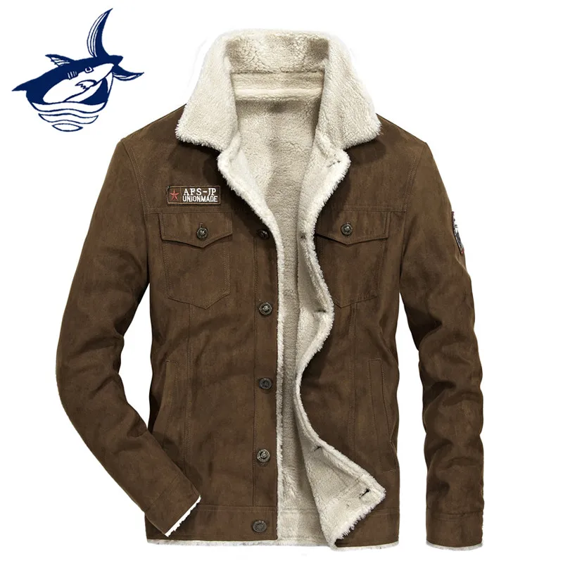 Новое поступление флисовая куртка мужская брендовая Tace& Shark Зима Осень Повседневная куртка с шерстяной подкладкой верхняя одежда мужская куртка пальто размера плюс 4XL