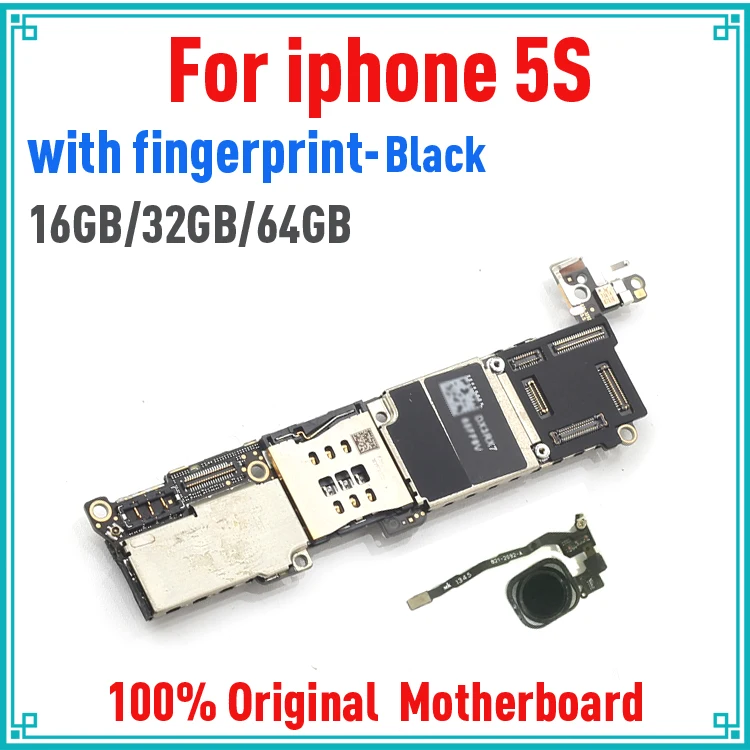 Черный для iphone 5S материнская плата с сенсорным ID 100% Оригинальный