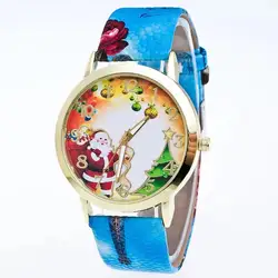 Популярные новые рождественские подарки для женщин часы творческий мультфильм иллюстрации подарок стол студентов кварцевые часы