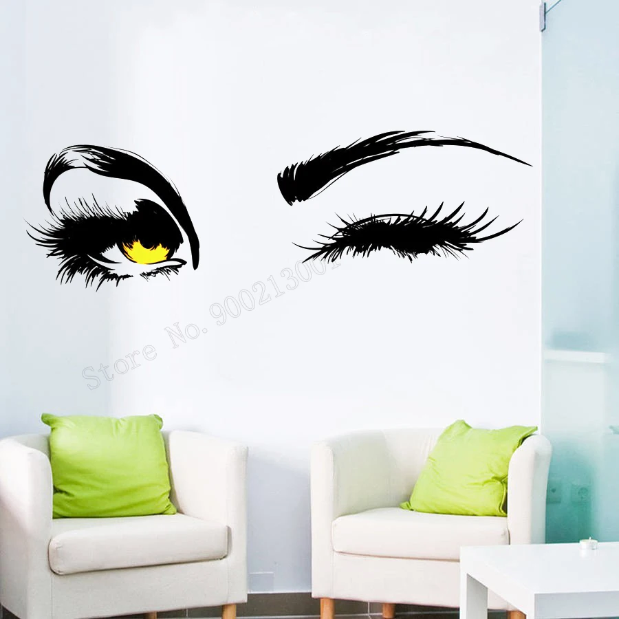 

Art Home Sticker Eyes Beauty Salon Room Decoration Home Decorative Removeable Women Wall Decor Poster DIY Mural LY34