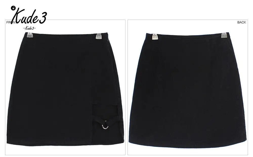 KUDE Сексуальная Женская Асимметричная юбка с высокой талией Готическая панк танцевальная клубная одежда короткая мини облегающая юбка черная 7479