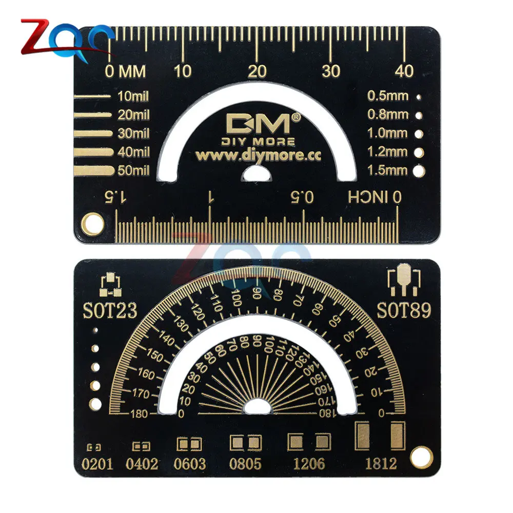 4 каблуке 15 см, 20 см, 25 см Многофункциональный PCB линейка, измерительный инструмент резистор микросхема конденсатора IC диод поверхностного монтажа транзистор посылка 180 градусов - Цвет: 4CM