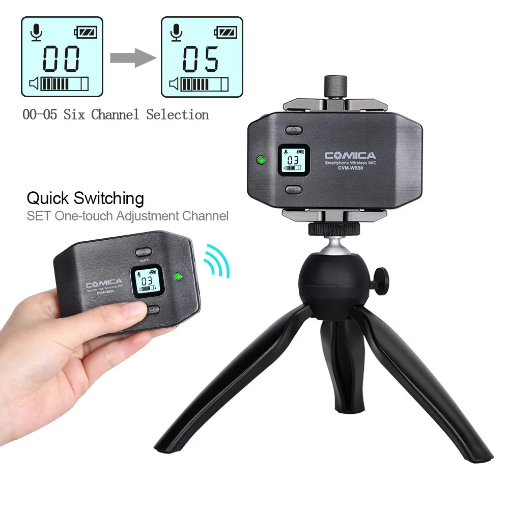 productimage-picture-comica-cvm-ws50-c-professional-wireless-lavalier-microphone-uhf-6-channel-with-handle-grip-for-camera-dslr-smartphone-iphone-x-8-8-plus-7-7-104576