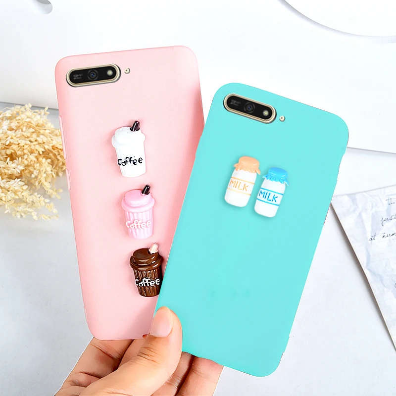 Case For Huawei Y6 2018 Huawei Y6 Prime 2018 Cute 3D Coffee Milk Candy Soft TPU Phone Cases For Huawei Honor 7A / 7A Pro Cover