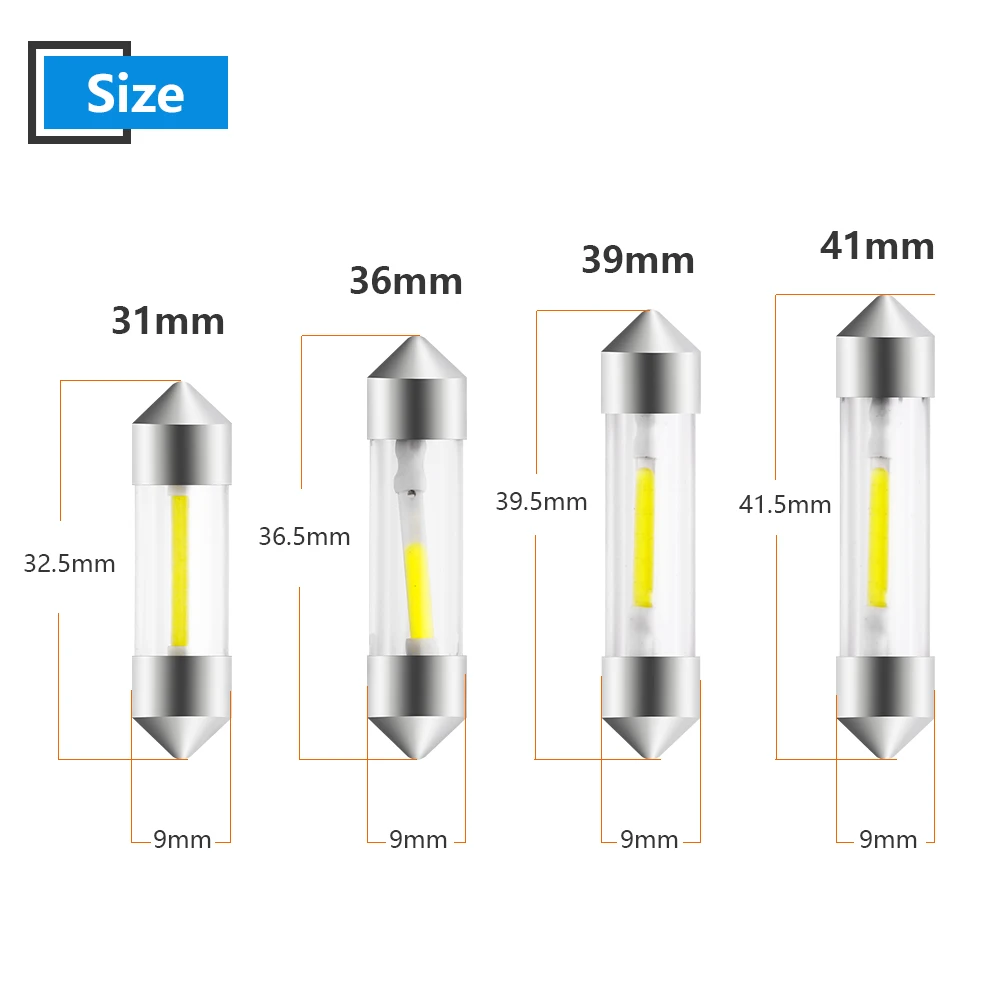 ������ LED �佺�� �� ����, C5W �ڵ��� ����, ��� ���� ��ȣ�� ����, 12V led ����, 6000k, 31mm, 36mm, 39mm, 41mm, 10 ��