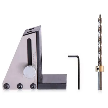 

Pocket Hole Jig Kit Woodworking Oblique Hole Locator Drill Guide Set 9mm Oblique Hole Puncher with Scale