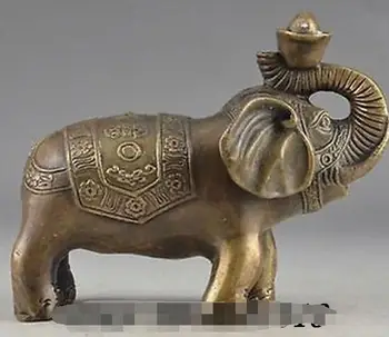 

Manual hammer brass auspicious peace elephant statue in China.