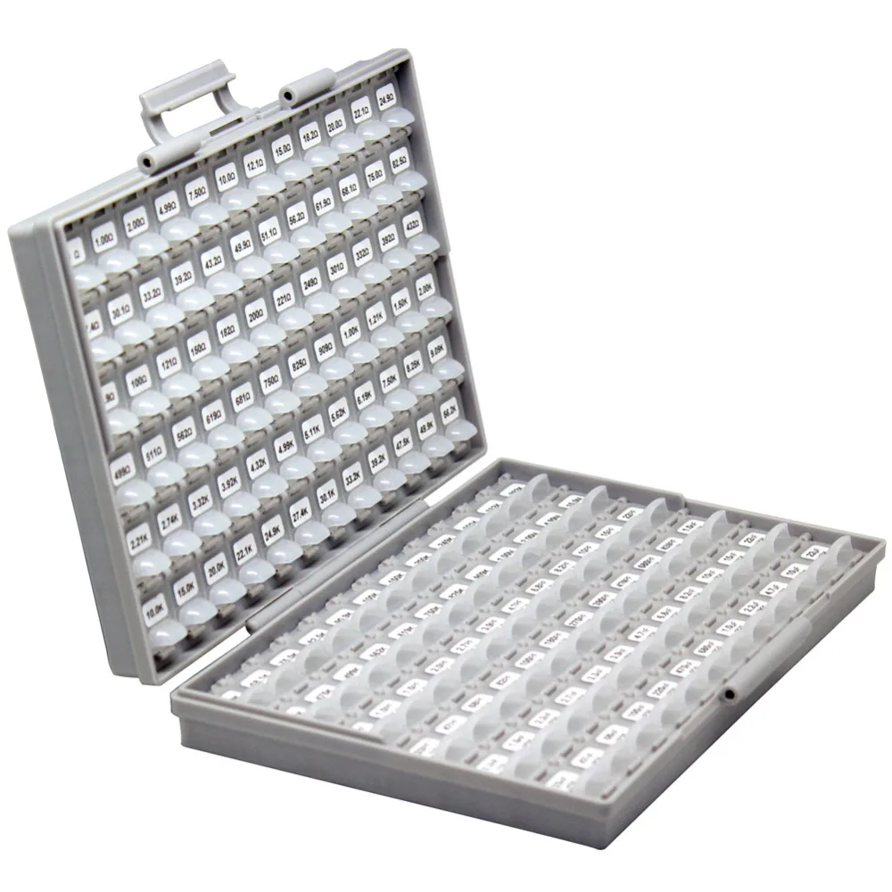 AideTek SMD 0805 комбинированный комплект резисторов 96x100 + конденсаторы 48x50 пластиковая