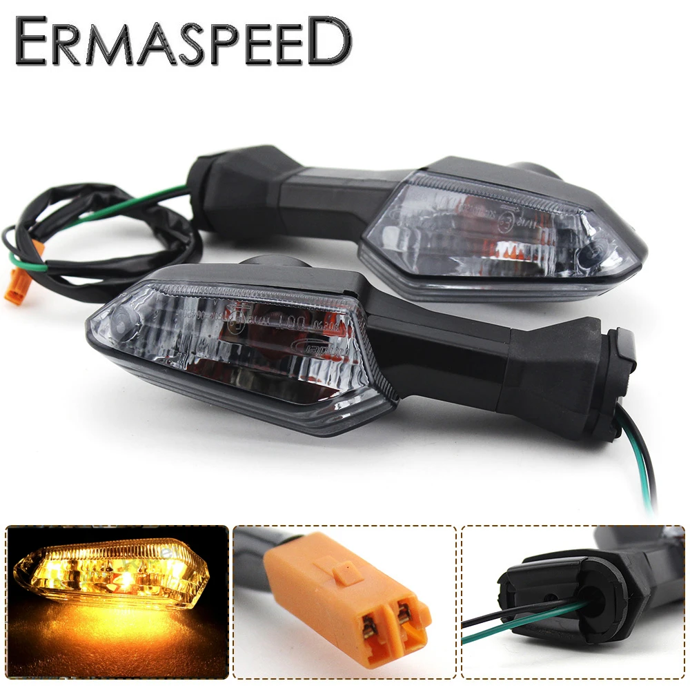 

For Kawasaki Ninja 300 12-16 Z125 ER250 Z250 Z800 13-16 Z1000 Pair Motorcycle LED Turn Signal Lamps Front Rear Indicators Lights