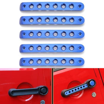 

YAQUICKA 5Pcs Aluminum Auto Car Exterior Door Handle Grab Cover Trim Bar Moulding For Wrangler JK 2007 -2016 4-door car styling