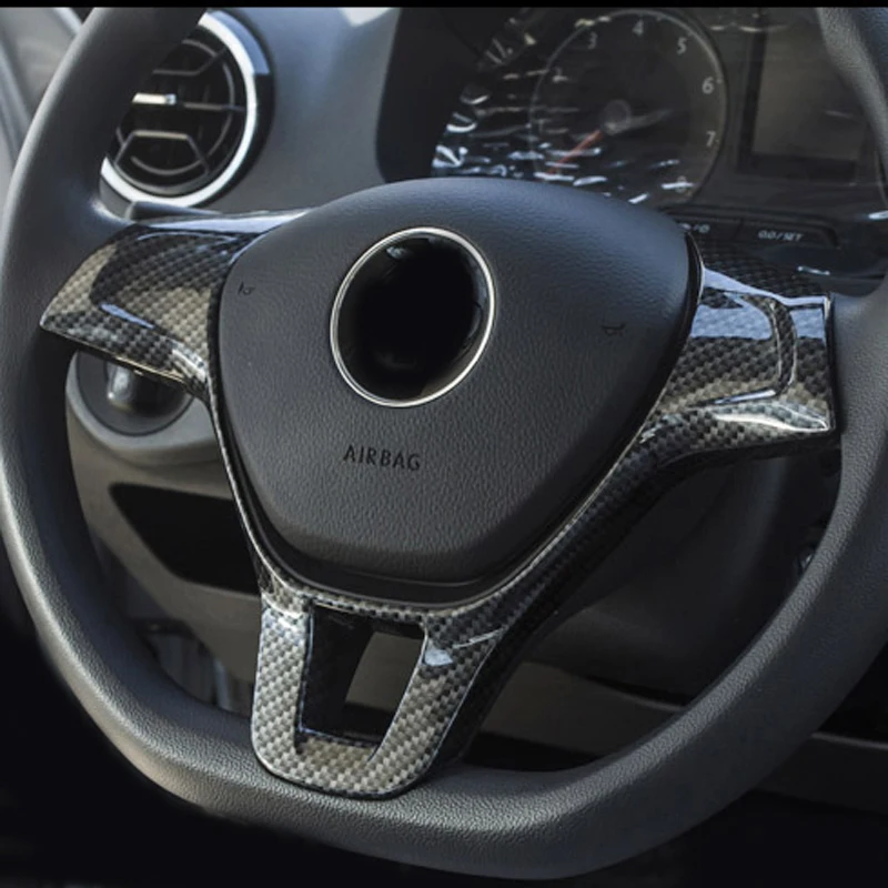 

Abaiwai Modified Car Steering Wheel Trim Sticker Decorative Frame Cover Accessories for Volkswagen Golf 7 MK7 POLO MK6 Touran