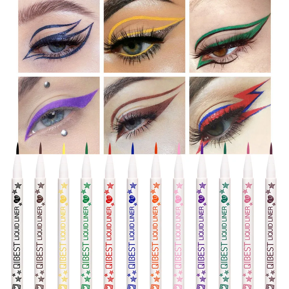 

QIBEST Makeup Liquid Eyeliner Pencil Sexy Waterproof Long-Lasting Black Red Color Eyebrow Liquid Eyeliner Eye Cosmetic For Women