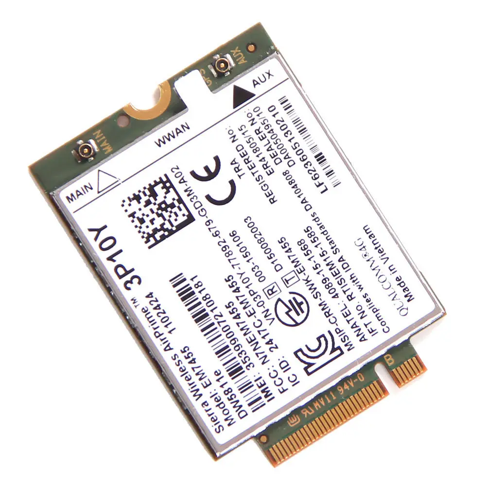 Qualcomm 4G LTE модуль WWAN карта Gobi6000 для Sierra беспроводной EM7455 DW5811e 3P10Y NGFF HSDPA/UMTS/HSPA + GPRS/EDGE