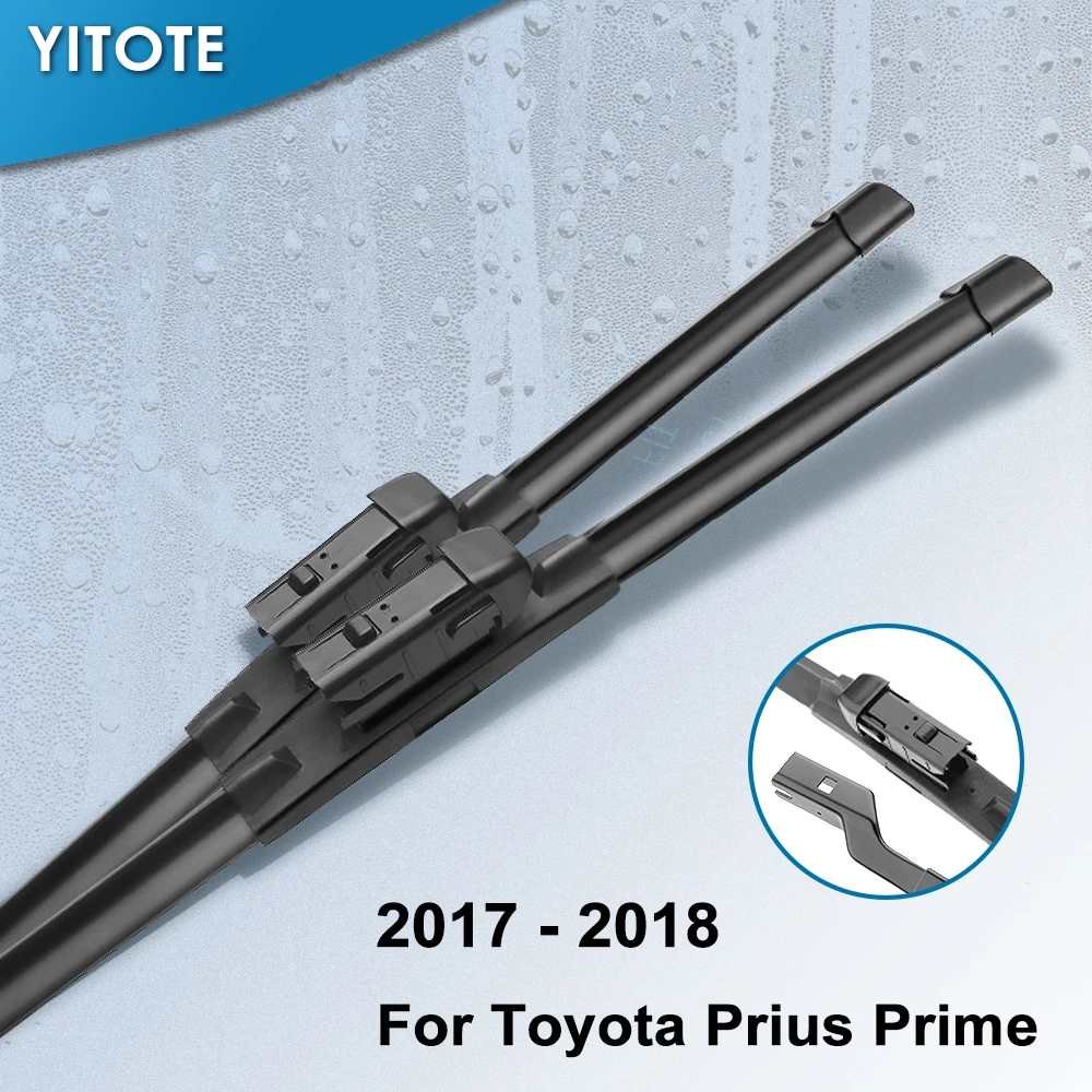 

YITOTE Windscreen Hybrid Wiper Blades for Toyota Prius Prime Fit push button Arms 2017 2018