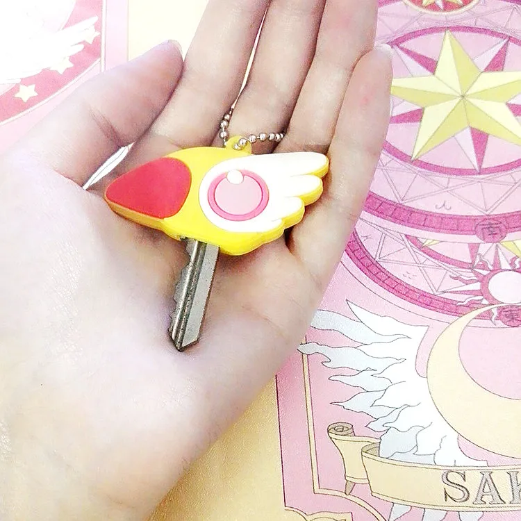 LELAKAYA-Japanese-Anime-Kinomoto-Sakura-Card-Captor-Sakura-Action-Figure-printed-sakura-Magic-Pendant-KeyChain-Necklace (3)
