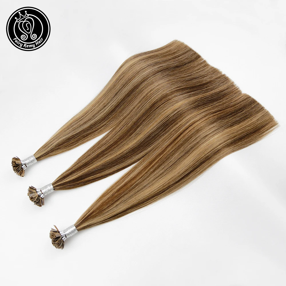 Сказочные волосы remy 0,8 г/локон 1" 18" 2" Remy человеческие предварительно скрепленные волосы с плоским наконечником для наращивания двойной нарисованные капсулы жидкий кератин волос 80 г