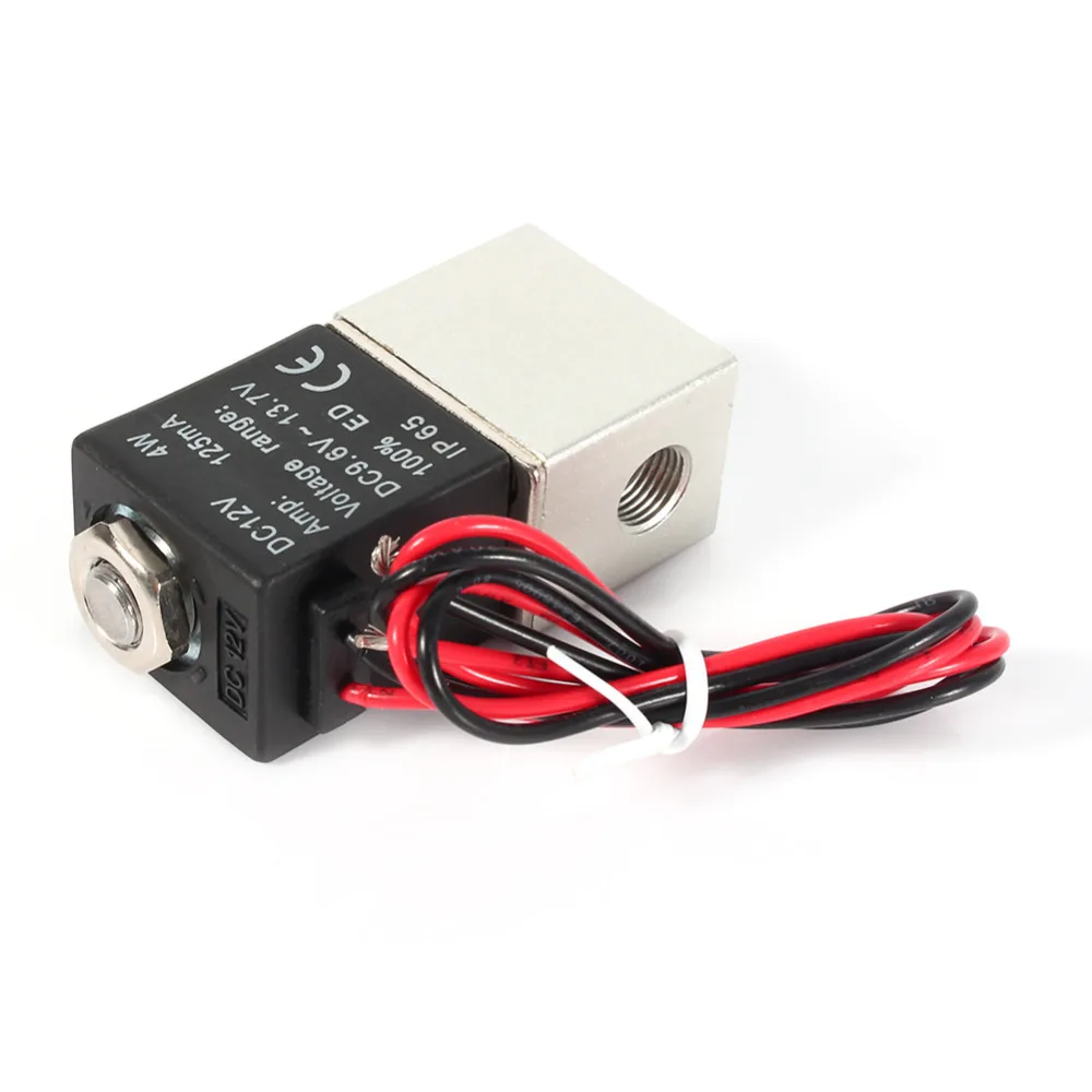 

1/8" 2 Way Normally Closed Pneumatic Aluminum Electric Solenoid Air Valve 12V DC