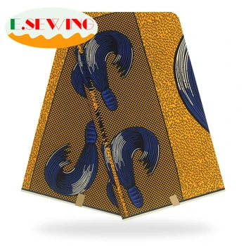 

ESEWING 2019 High Quality African Wax Print Fabric 100% Cotton Ankara Sewing Material For Dress Ankara Wax print Fabric 6yards