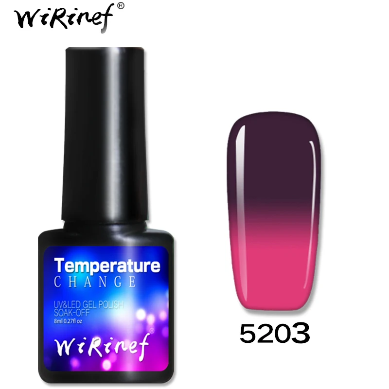WiRinef 28 цветов изменение температуры лак для ногтей гель замочить от УФ лаковый Хамелеон Гибридный лак волшебный лаковый клей - Цвет: 5203