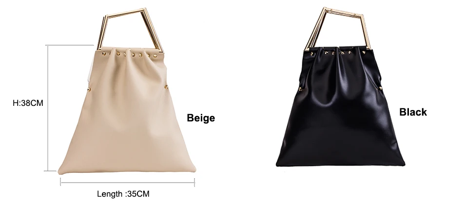 Новые кожаные женские винтажные сумки Золотая Ручка Сумки Кошелек для женщин Роскошные сумки женские сумки дизайнерские клатч с заклепками вечерняя сумка