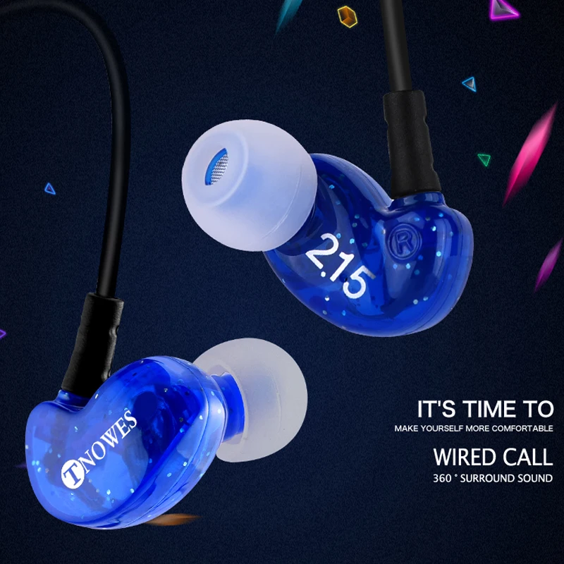 

TN2 Wired Earbuds Headphones 3.5mm In Ear Earphone Earpiece With Mic Stereo Headset 4 Color For Samsung Xiaomi Phone Computer