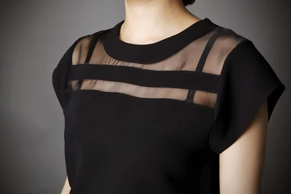 2018 Summer Ladies Black Tops Chiffon Shirts Blouses Women Sheer Cheap Clothes China Femininas Camisas Clothing