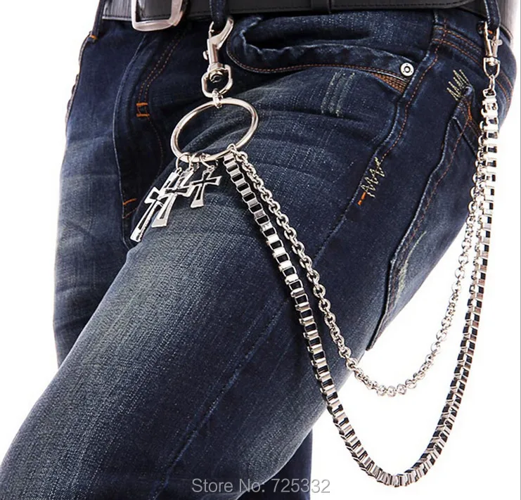 Trousers Wallet Key Chain Cross Pendant Pant Jean Gothic Rock Hip Hop