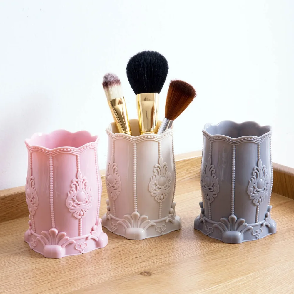 

OTHERHOUSE Makeup Brush Holder Desktop Makeup Organizer Cosmetic Storage Box Skin Care Product Shelf Jewelry Organizer Container