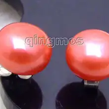 Распродажа 8-8,5 мм светло-красного цвета на плоской подошве из натурального пресноводного высокое качество жемчужные серьги серебро S925 Stud-ear375 оптом/в розницу