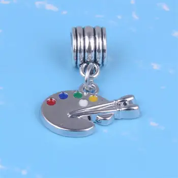 

my shape Enamel Artist Paint Palette & Brush Charms Dangle Beads Original Charm Bracelet Women DIY Jewelry