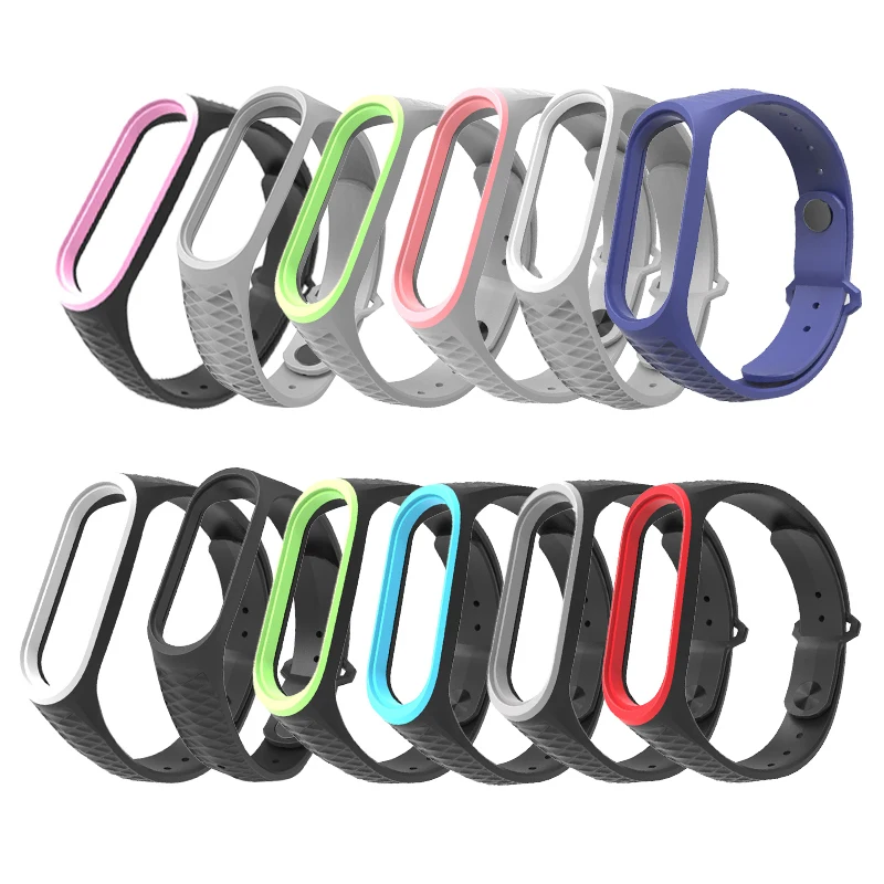 Сменный силиконовый ремешок для часов Xiaomi Mi Band 4 два цвета из ТПУ умных спортивный