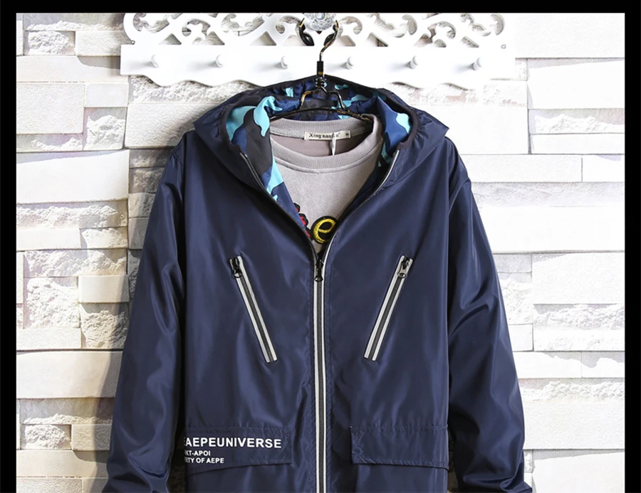 Streetwear Mens Jacket Color Zipper Casual   (6)